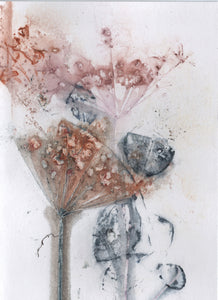Foldekort med botanisk kunsttryk.