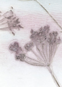 Foldekort med dobbelt botanisk kunsttryk.